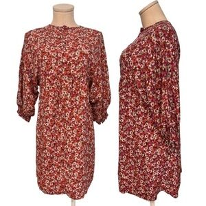 ZARA Floral Dress with Oversized Sleeves